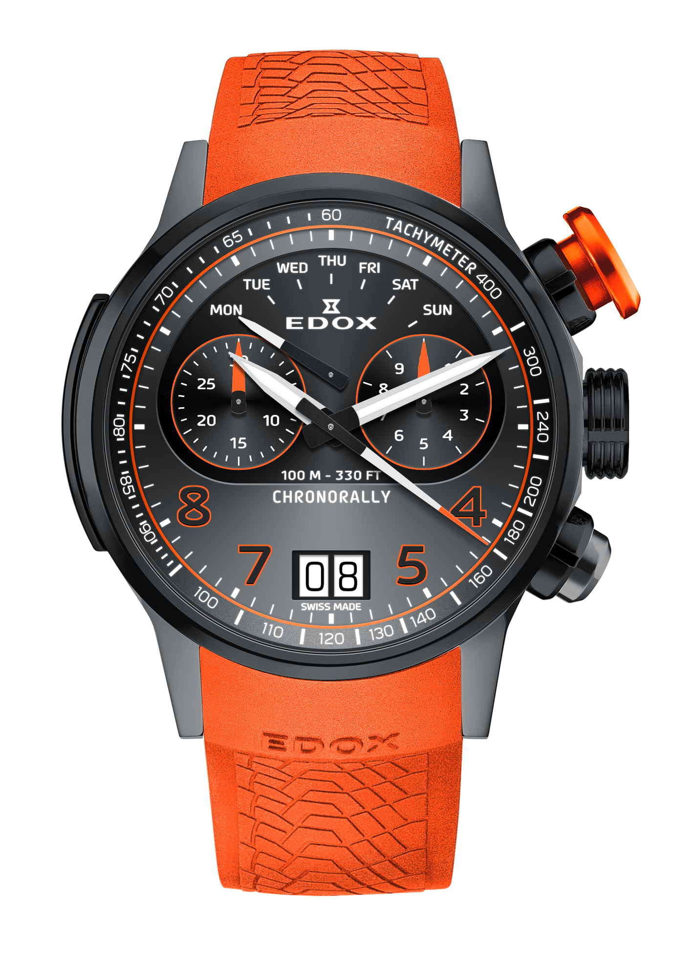 EDOX Chronorally Chronograph 45mm Svart Titanium Herreklokke