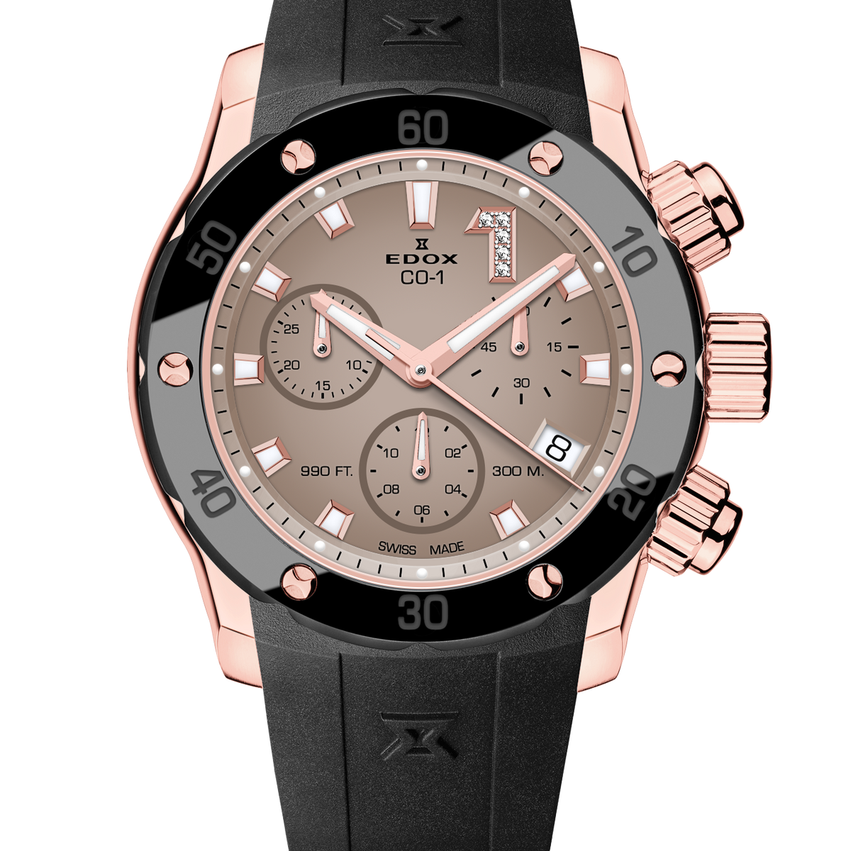 Edox CO-1 ChronoLady 38mm - Quartz Kronograf Dameklokke 300M