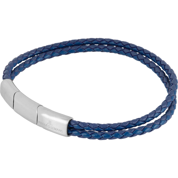 Jacques Lemans Leather Bracelet Blue