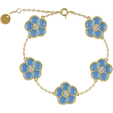 Jacques Lemans Bracelet "Flowers" Sterling Silver Gold Plated with Enamel/C